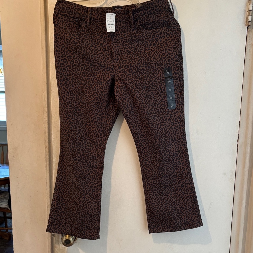 J Crew Brown Leopard Print Jeans